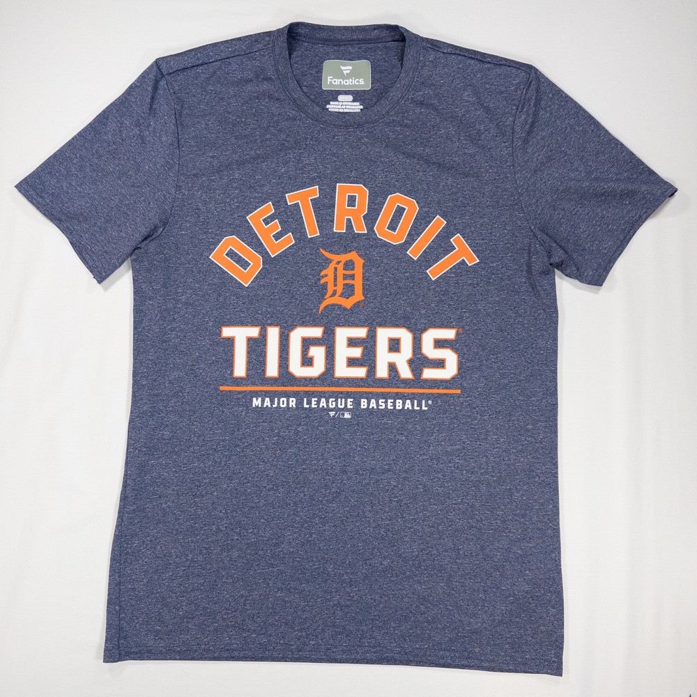 Fanatics Detroit Tigers MLB Womens T-Shirt Small Blue Heather Old English D